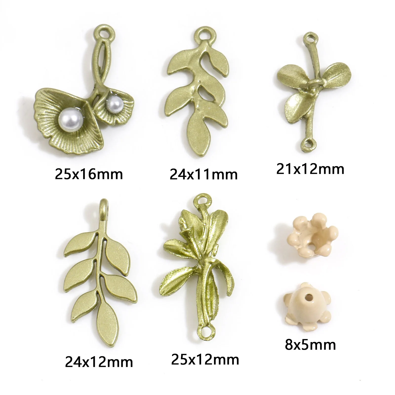 Vintage Metal Charms Multicolor Leaf Painted Green Color Pendants DIY Making Earrings Necklace Women Party Jewelry Gifts,10PCs