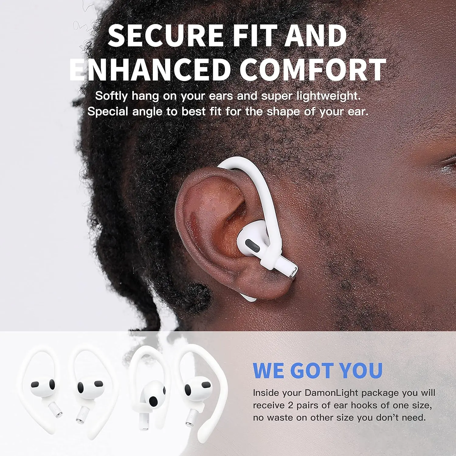 حافظة واقية لـ Apple AirPods Pro 2 ، غطاء واقي ، مشبك حبل مضاد للضياع ، خطاف أذن ، مجموعة ملحقات يدوية صغيرة ، 8 في 1