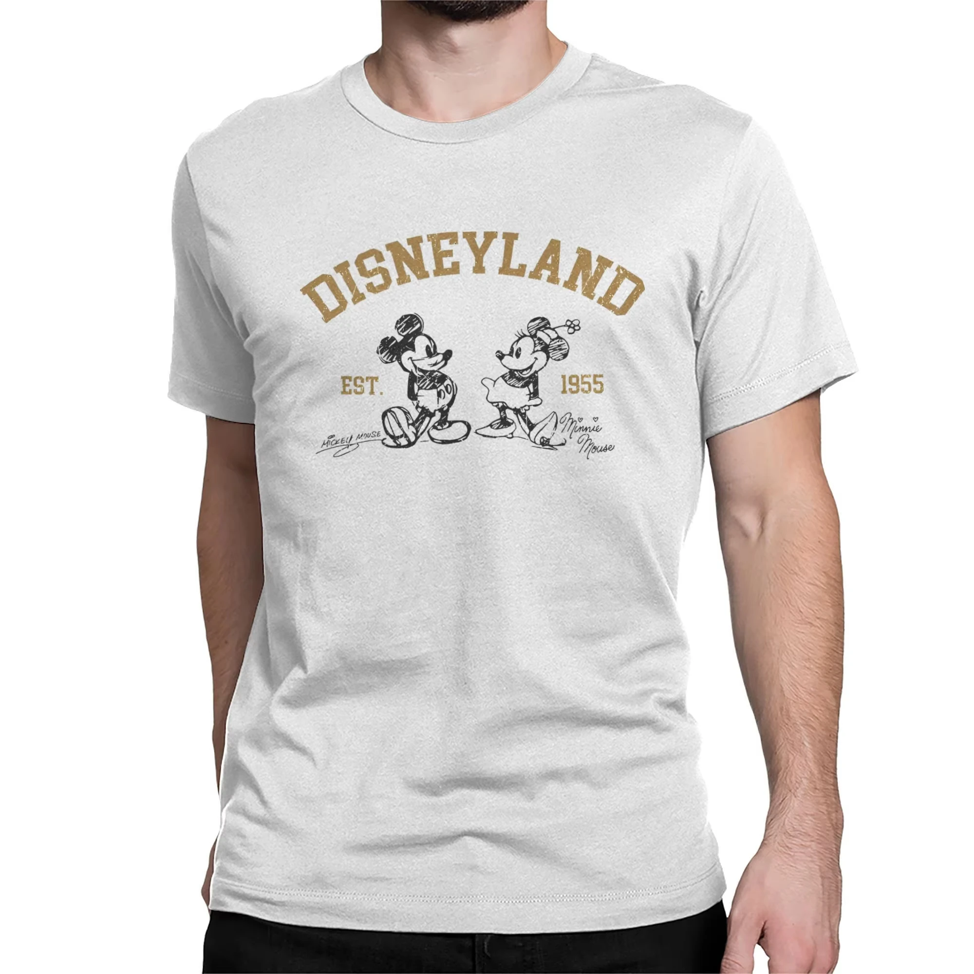 

2025 Summer Fashion New Disney Mickey and Minnie Mouse T-shirt Unisex Cotton T-shirt Short-sleeved Top Large Size