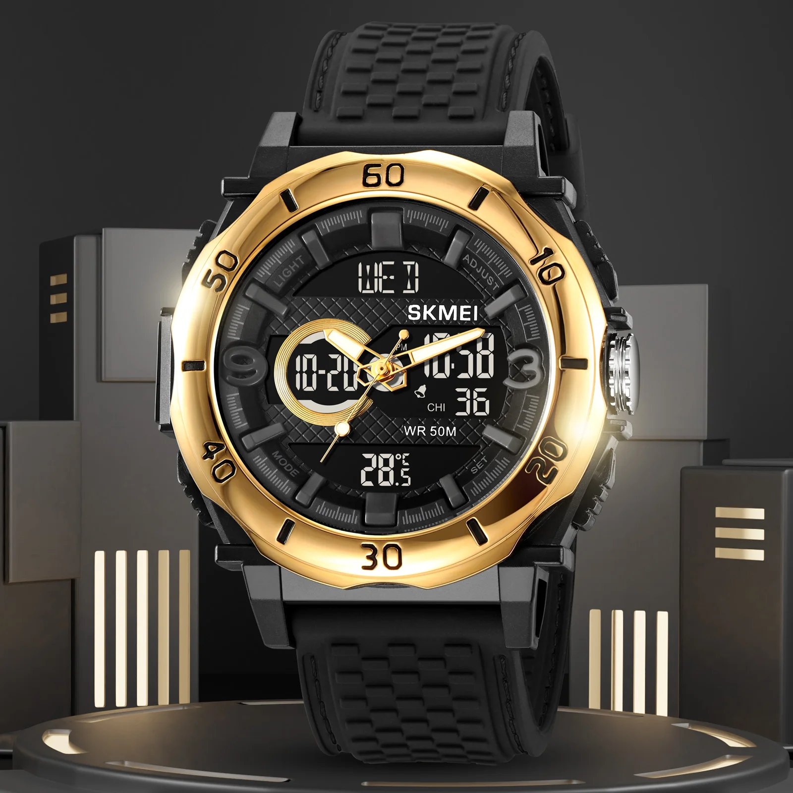SKMEI 2098 Clock reloj hombre Fashion Digital Sport Watches Mens Multifunctional thermometer Countdown Calendar Men Wristwatch