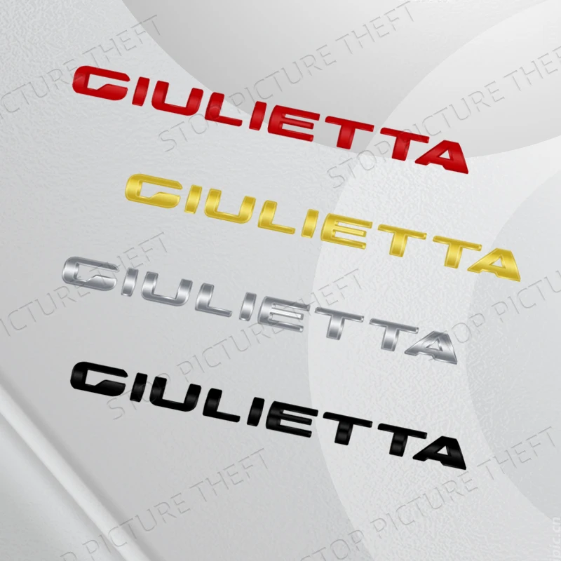 Lega di metallo per Alfa Romeo Giulietta Logo bagagliaio di un\'auto parafango adesivo decorazione emblema distintivo accessori nero lucido