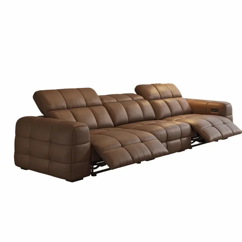 Modern Armrest Loveseat Electric Sofa Living Room Brown Lounges Recliner Chair Italian Designer Divano Letto Home Furniture