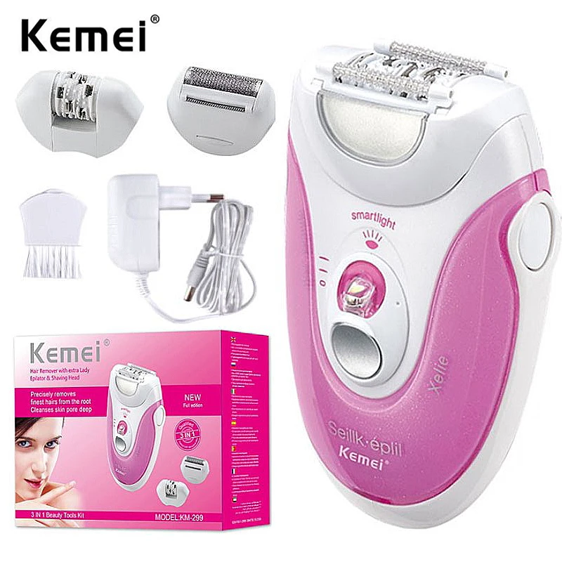 

Kemei-299 cord electric epilator for women facial body hair remover bikini underarms lady shaver legs hair removal machine