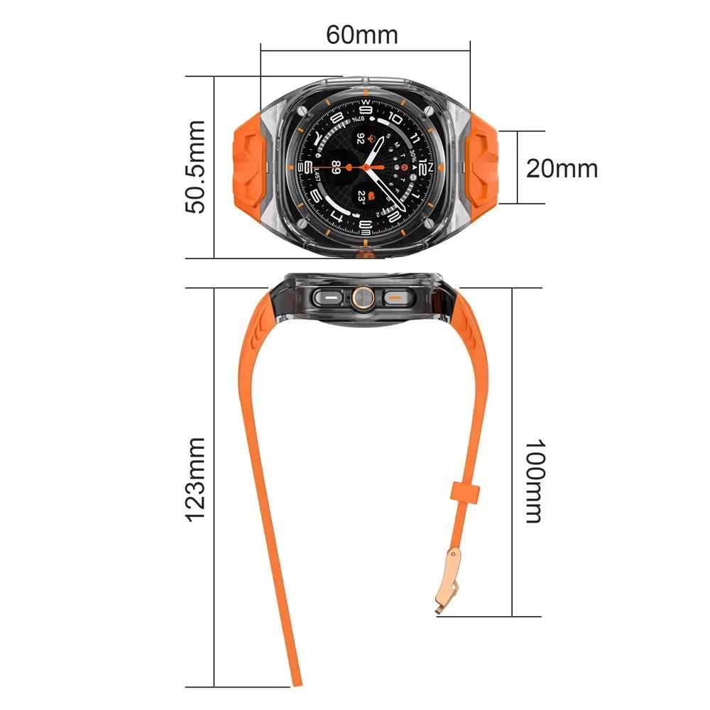 PC Case+Silicone Strap For Samsung Galaxy Watch Ultra 2-1 47mm Advanced Integrated Modified Wristband For Galaxy Watch Ultra2025
