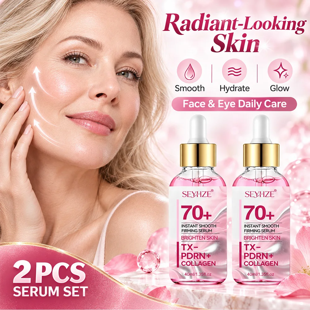 SEYHZE 2pcs Korean firming serum with collagen, retinol & PDRN. Lightweight face & eye serum for daily use; helps skin look smoo