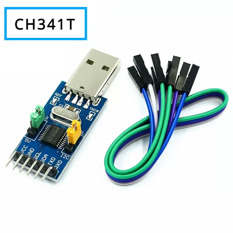 CAG CH341T 2 in 1 module 3.3V 5V USB to I2C IIC UART USB to TTL single-chip serial port downloader