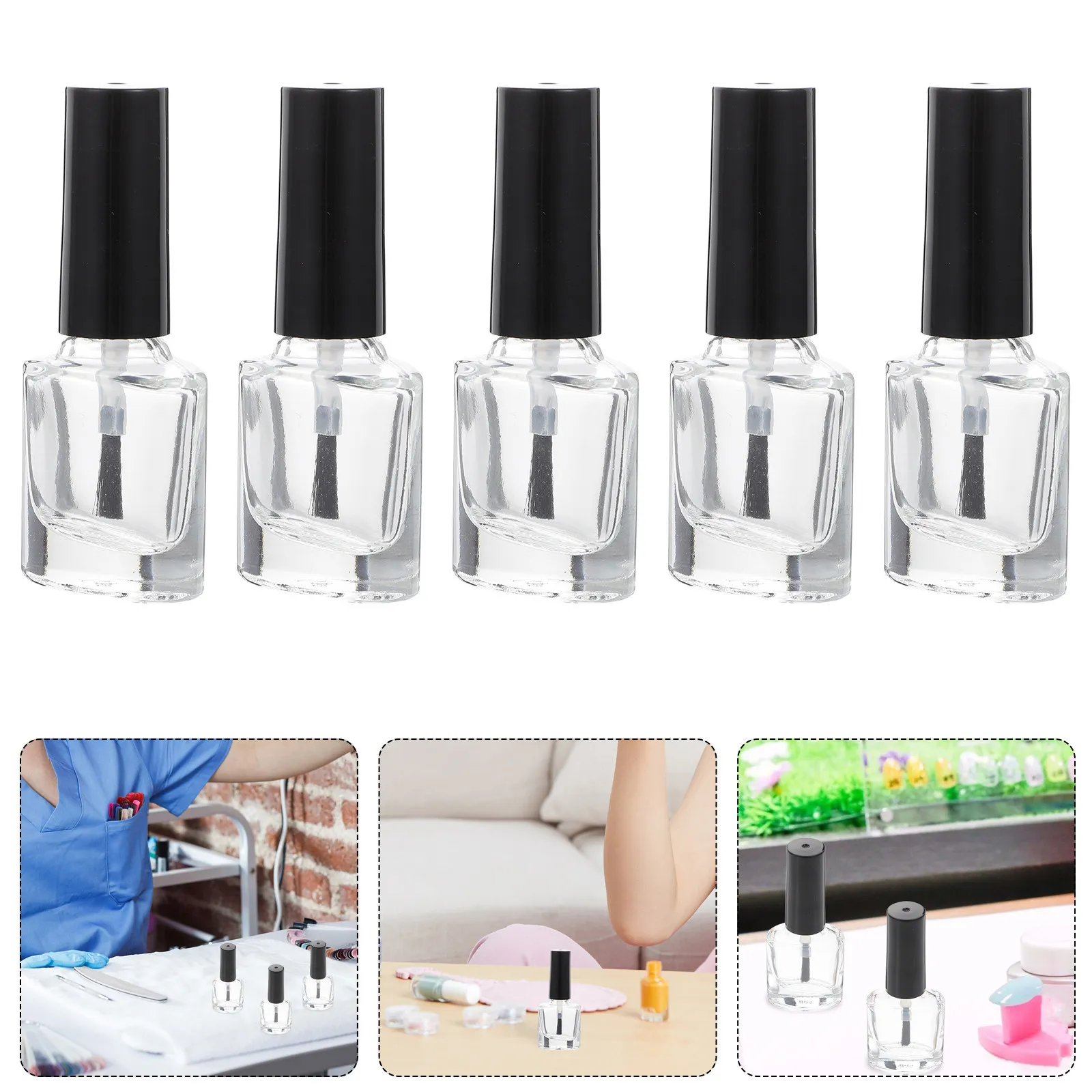 

20Pcs Nail Gel Bottles 10Ml Compact Empty Nail Polish Containers Portable Leakproof Storage Bottles for Solvent