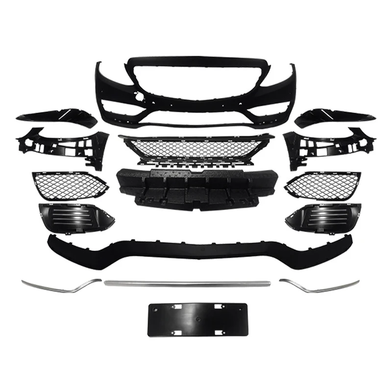 

For Car Modification For W205 Front Rear Bumper Grille Spoiler Lip Body Kit For C-Class W205 Pre To C63 2015-2020 On Sale