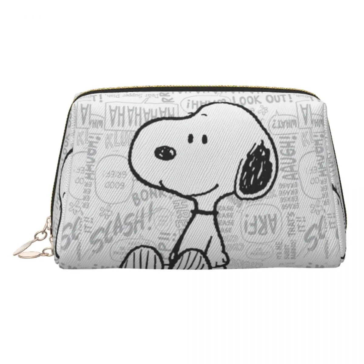

Custom S-Snoopyes On Black White Comics Makeup Bag for Women Travel Cosmetic Organizer Fashion Storage Toiletry Bags