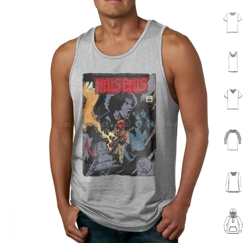 Hells Bells Comics Tank Tops Print Cotton Hells Bells Comics Angus Young Hellboy