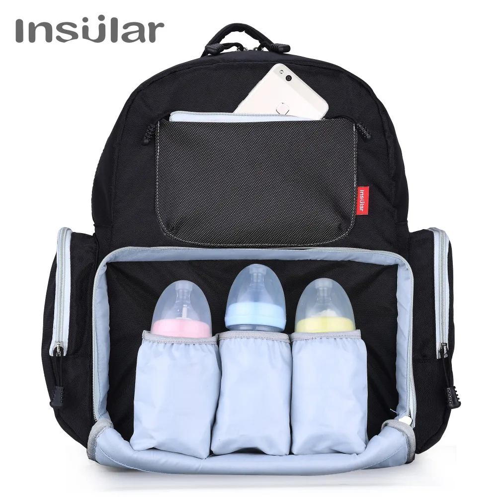 INSULAR Diaper Bag Fashion Mummy Maternity Nappy Bag Brand Baby Travel Backpack Diaper Organizer Nursing Bag For Baby Stroller