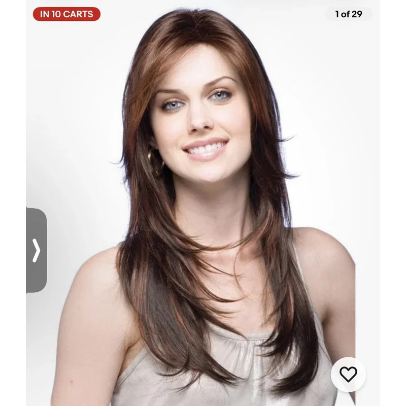 

New Fashion Women's Hairstyle Brown Wigs 20 Inch
