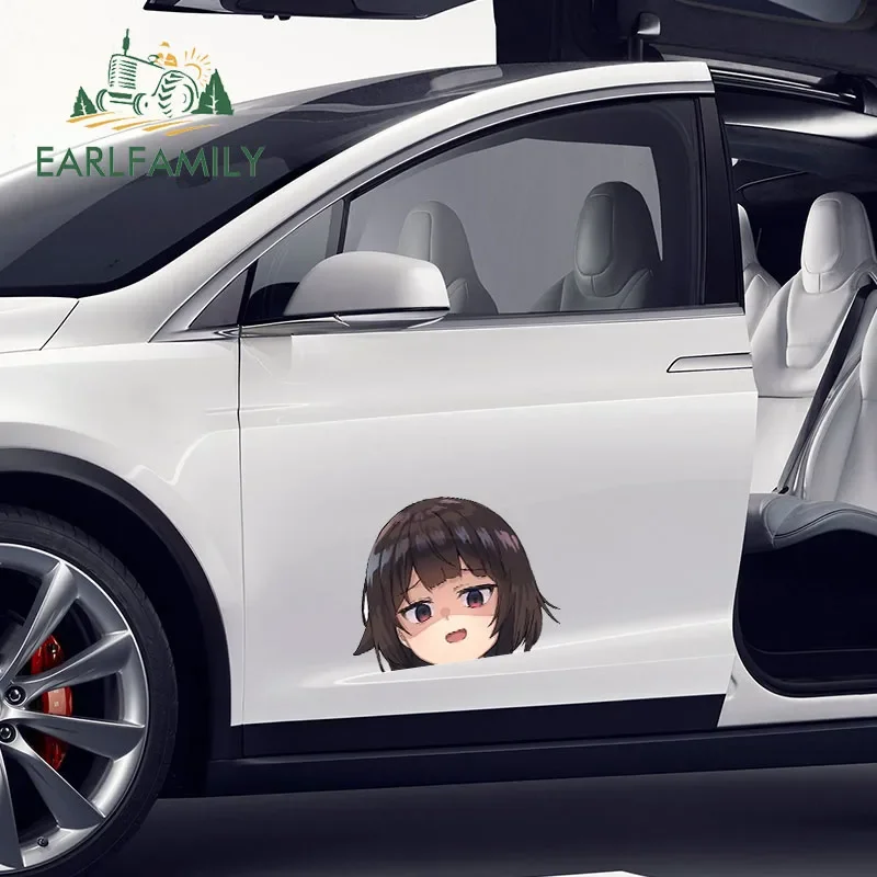 EARLFAMILY 26cm x 24cm for Anime Wizard Neko Peeker Fine Decal Fashion Scratch-proof Car Sticker 3D Vinyl Car Wrap Funny Laptop