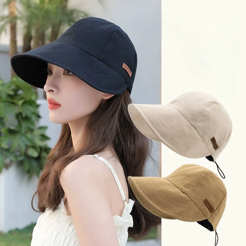 UV Protection Hat Fisherman Cap Sun Hat Portable Foldable Wide Brim Sun Protection Hats Summer Adjustable Size Cap for Women