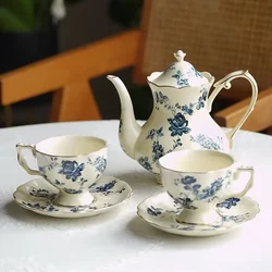 Ceramic Mug Coffee Cup Set With Plate Floral Europe Afternoon Tea Cup Set Vintage Porcelain Luxury Kettle Set Home Decoration