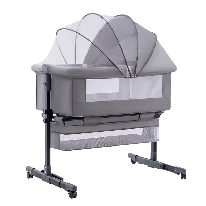 Portable Baby Crib  Foldable and Movable Children's Bed  Multifunctional Splicing Large Bed  Rocking Cama Infantil  Bedroom
