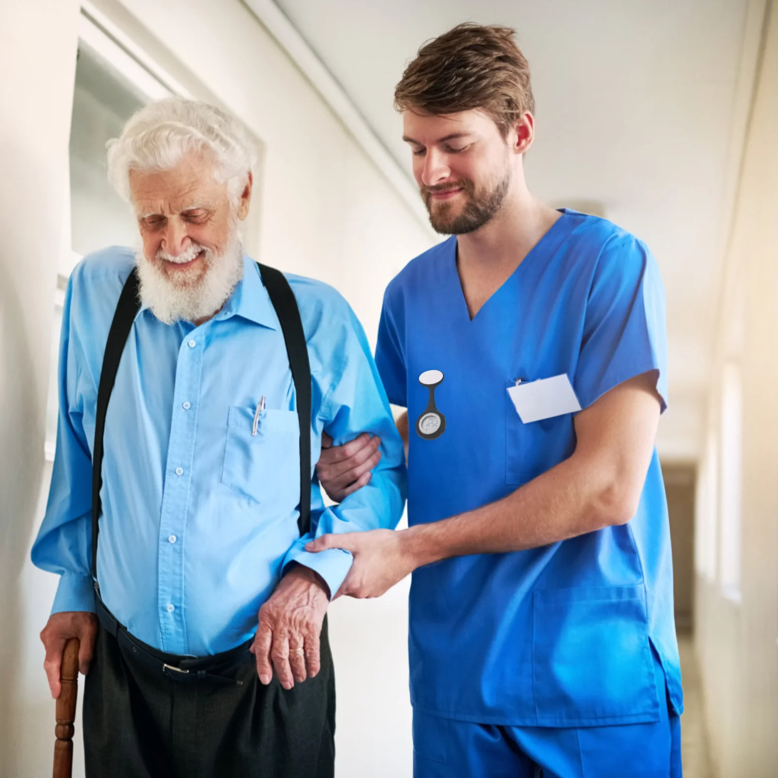 

Multifunctional Electronic Watch Silicone Nurse Watch with Pin Design Hanging Pocket Timepiece for Medical Workers Detachable