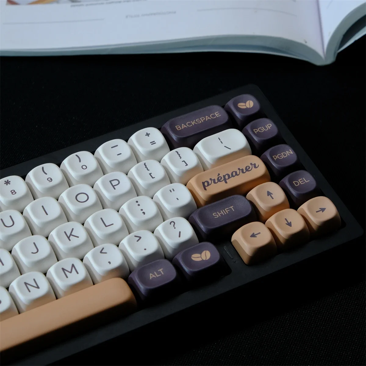 MOA keycap 126 tombol kopi PBT, tutup kunci profil MOA sublimasi lima sisi untuk tombol MX mekanik