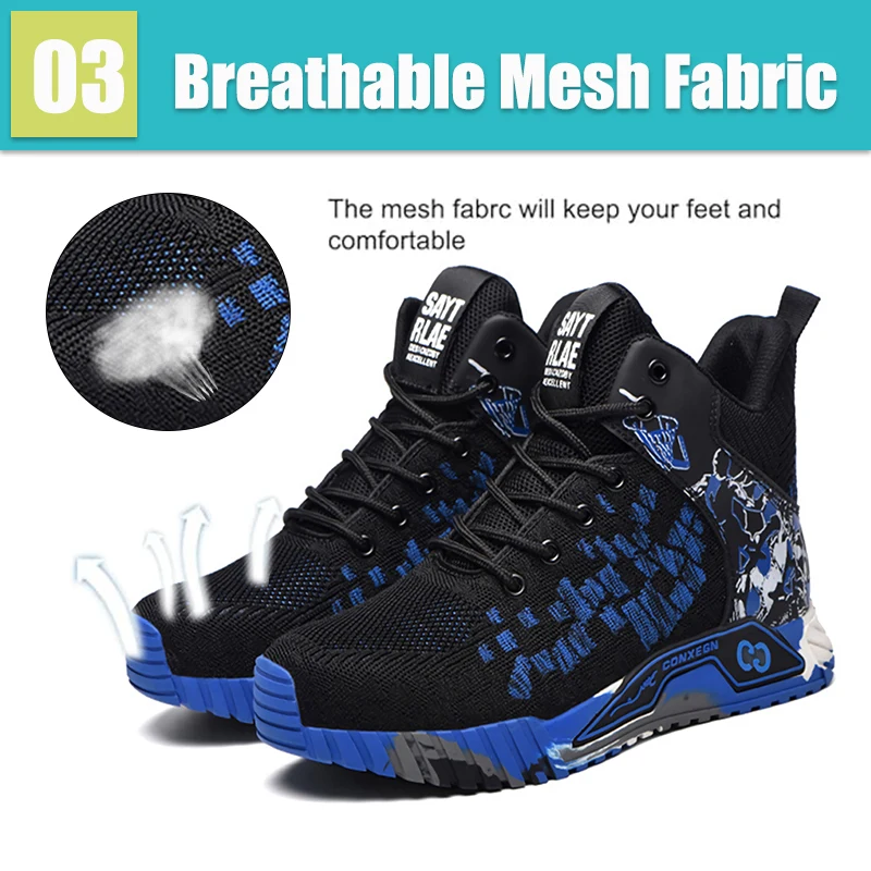 Steel Toe Safety Boots for Men Women Lightweight Work Shoes Construction Working Boots Indestructible Protective Boots  ﻿