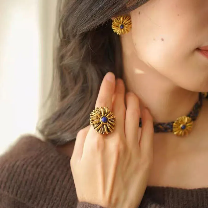 Rope braide flower button choker necklaces for women short handmade necklaces summer beach jewelry new in 2026
