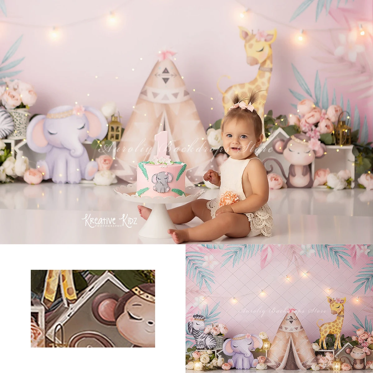 

Jungle Princess Backgrounds Cake Smash Kids Adult Photography Props Child Baby Boho Tent Decors Photo Studio Backdrops