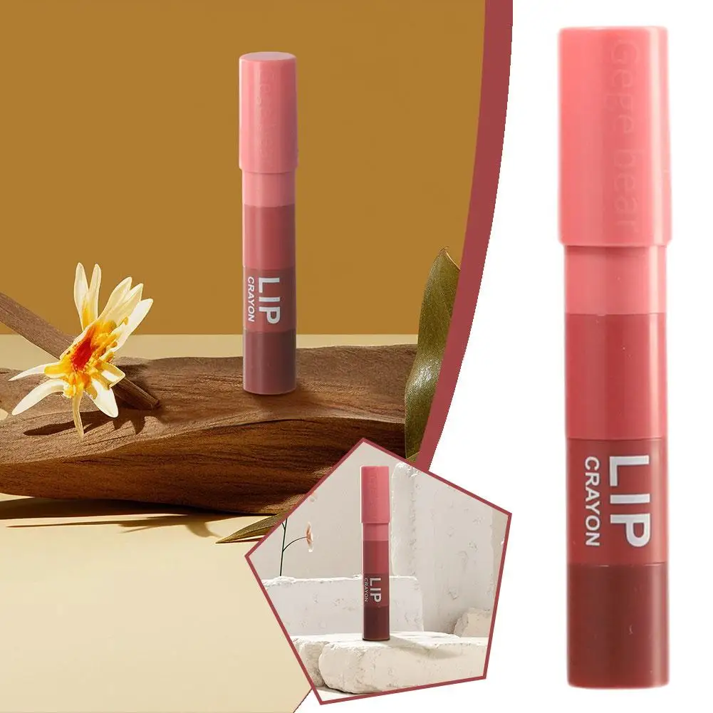 Kit pensil lipstik Matte 4 dalam 1, kelas atas baru Kombo merah tidak lengket warna bibir pena beludru Makeup lipstik cangkir seksi Multic F3f0