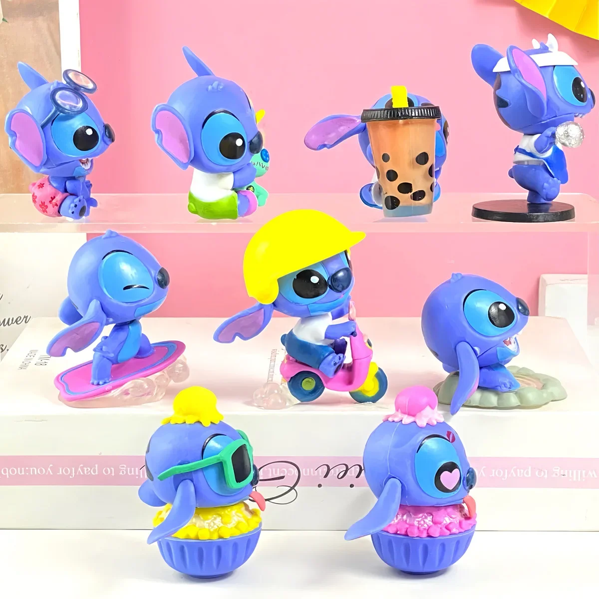 Disney Stitch Model Pop Cartoon Actie Anime Figuren Naaien Schattige Cartoon Winter Verhaal Serie Poppen Speelgoed Kamer Desktop Ornamenten