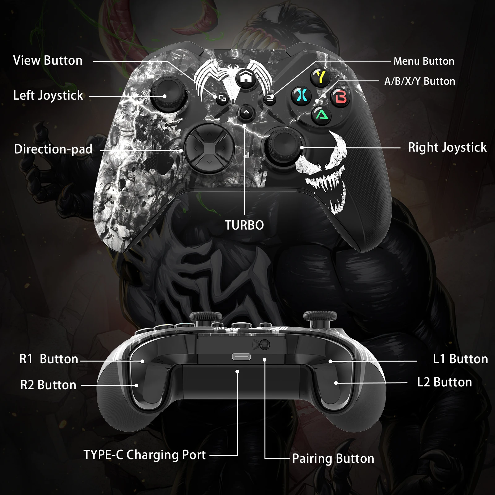 Wireless Controller For Xbox One Series X/S Pc Wifi Gaming Gamepad With 6-Axis Gyro Sensor Dual Vibration Hall Effect Joystick