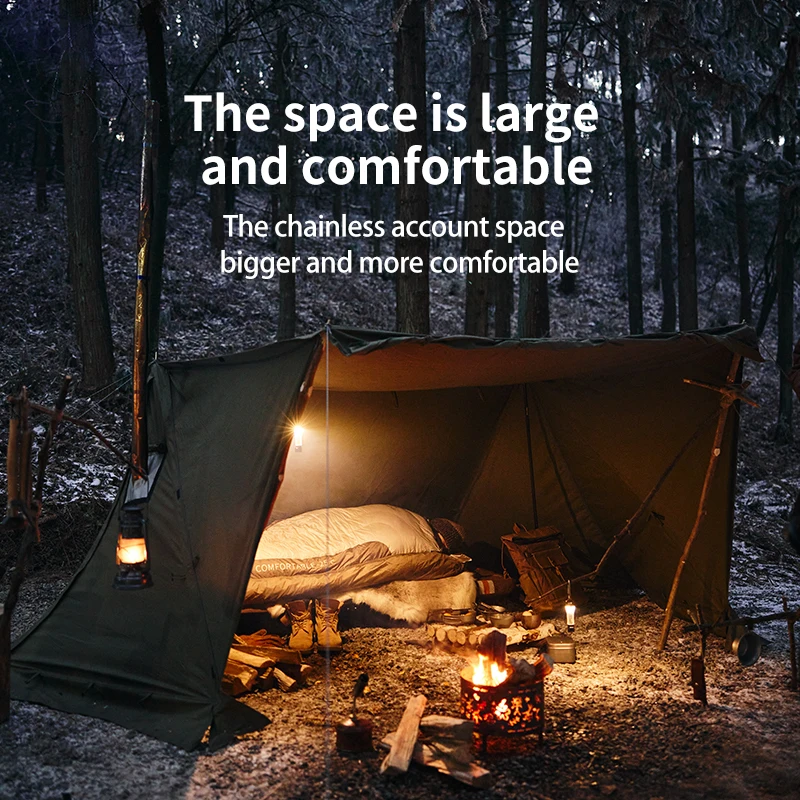 Naturehike Ares Camping Tent Outdoor Hiking Single Shelter Tent TC Cotton High Tenacity Hiking Tent with Chimney Window