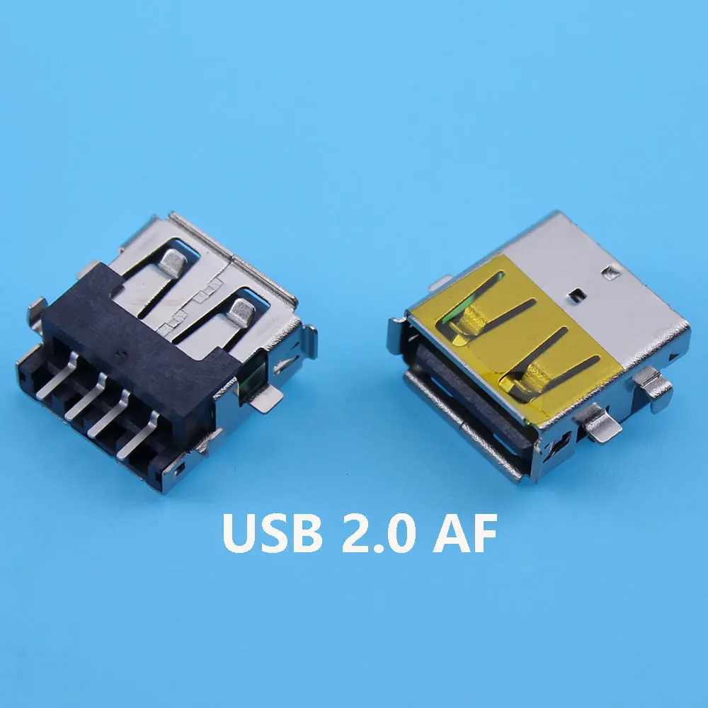 

10Pcs USB 2.0 Type A Female Socket SMT 180 Degrees 4PINS Black SMD USB AF 4Pins Connector