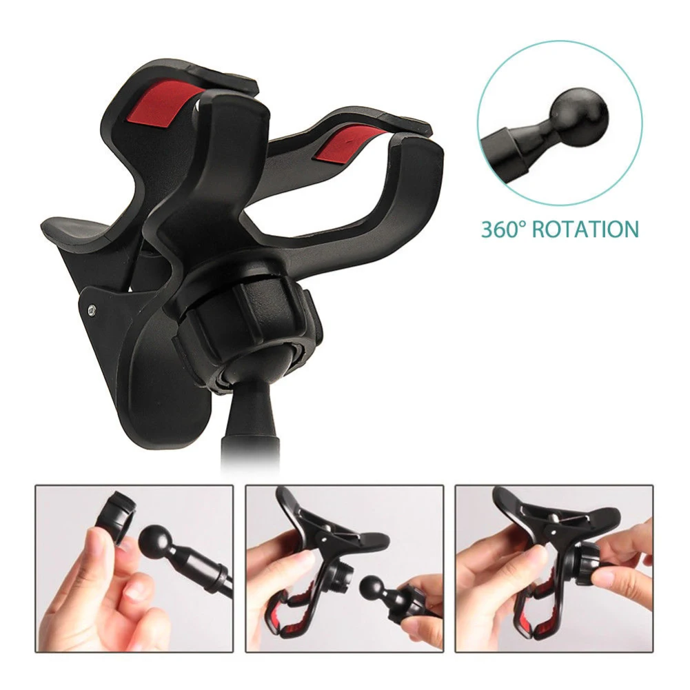 Soporte universal tipo cuello de cisne para teléfono móvil, portacelulares de escritorio con clip para teléfono, de plástico flexible, puede estirarse hasta 66 cm, con rotación de 360 grados