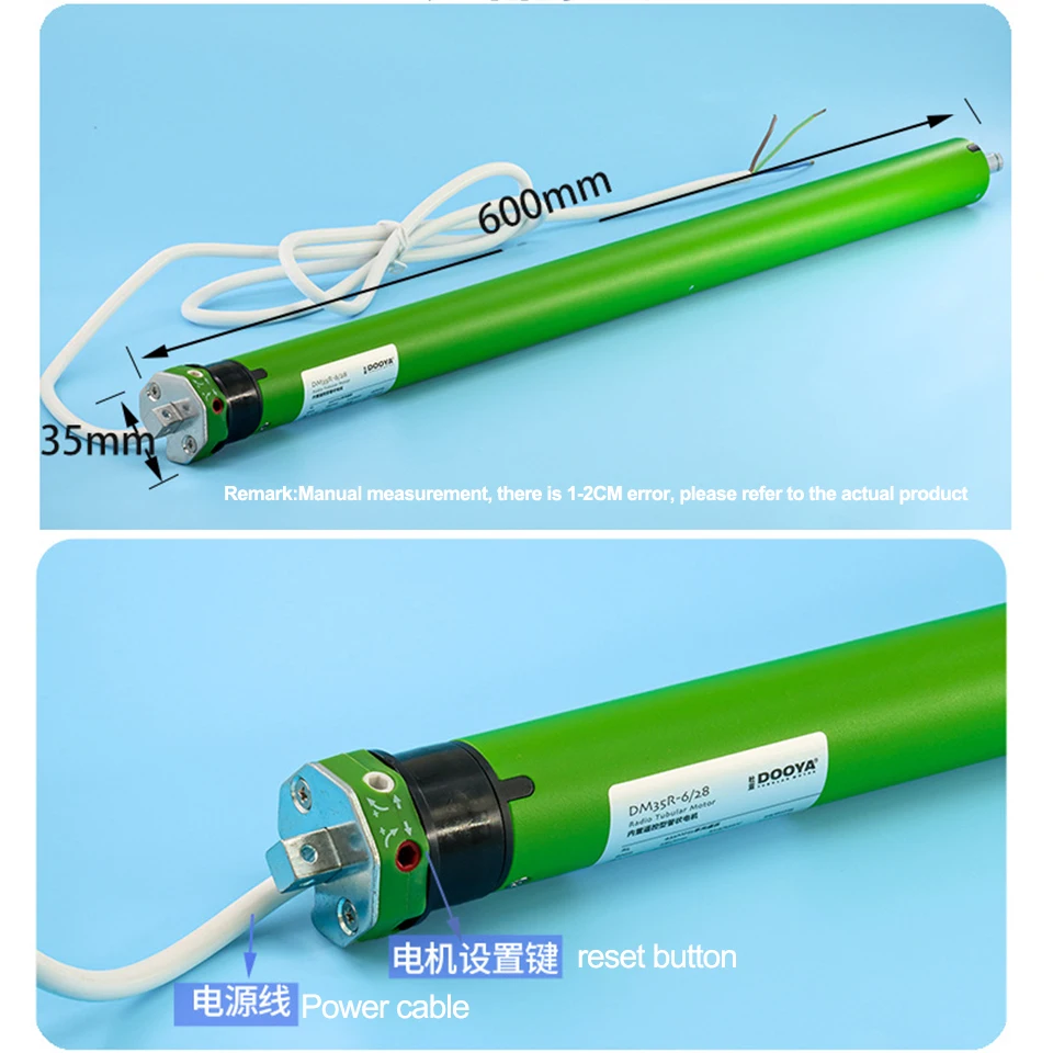 Dooya DM35RL-6/28 35mm Roller Blinds Tubular Motor 220/230V 50/60HZ 433mhz wireless remote control fast motor for 45/50mm tube