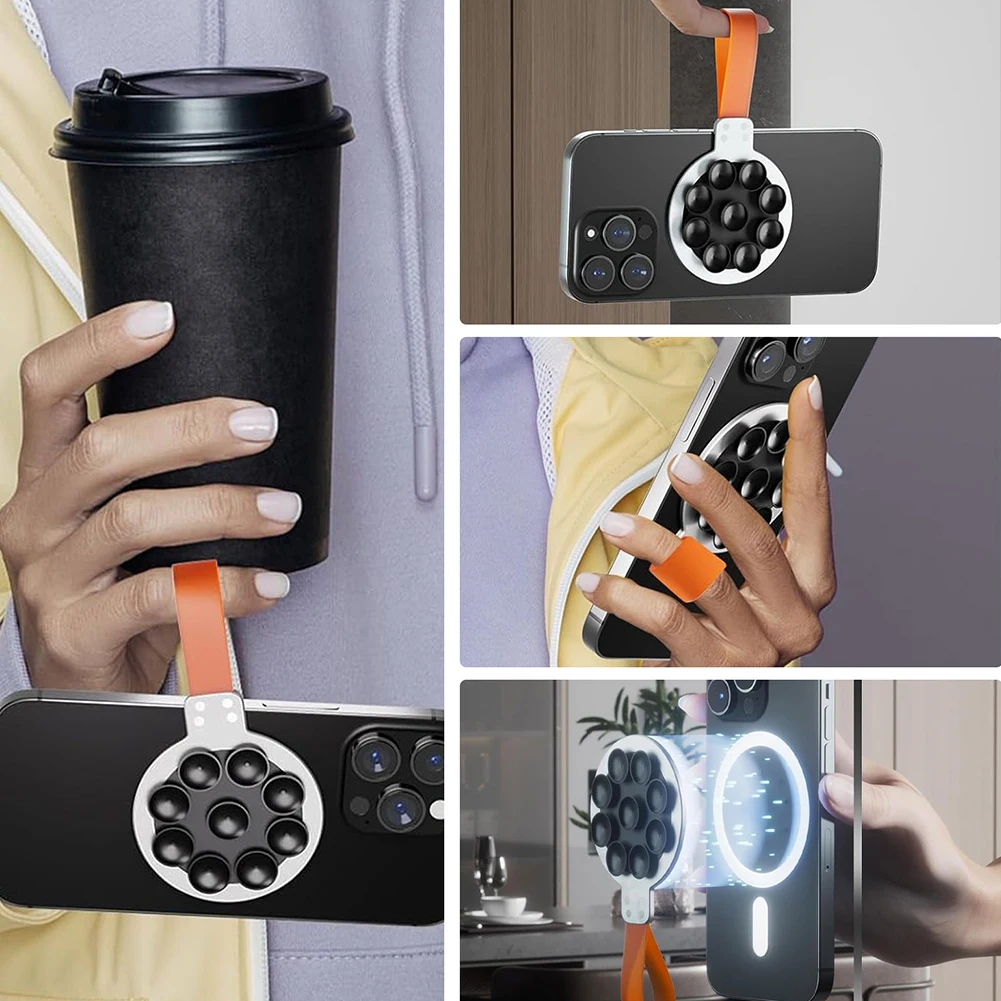 Magnetic Suction Cup Phone Mount for TikTok Videos and Selfies Silicone Suction Phone Case Grip Holder Stand for iPhone 15 14 13 image 5