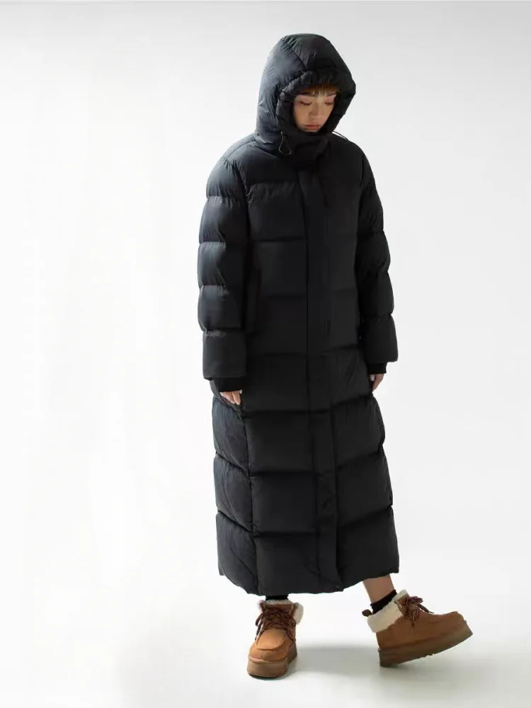 Doudoune longue à capuche pour femme, manteau coupe-vent, épais, chaud, décontracté, extérieur, nouveau, hiver, 2024