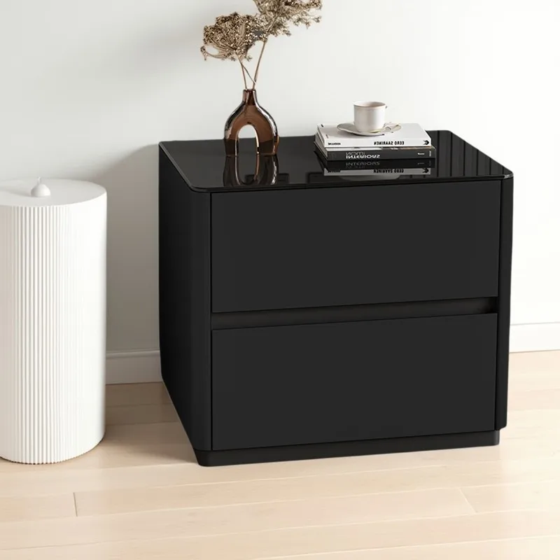 wood bedside table modern windshield explosion-proof Nightstand Comfortable bedroom طاولات السرير الجانبية Organizer furniture