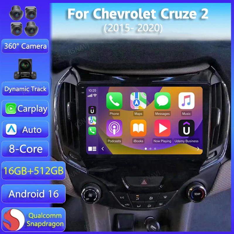 Android 16 Carplay DSP For Chevrolet Cruze 2 2015 2016 2017 2018 2019 2020 Car Radio Multimedia GPS Player Stereo 2din Head Unit