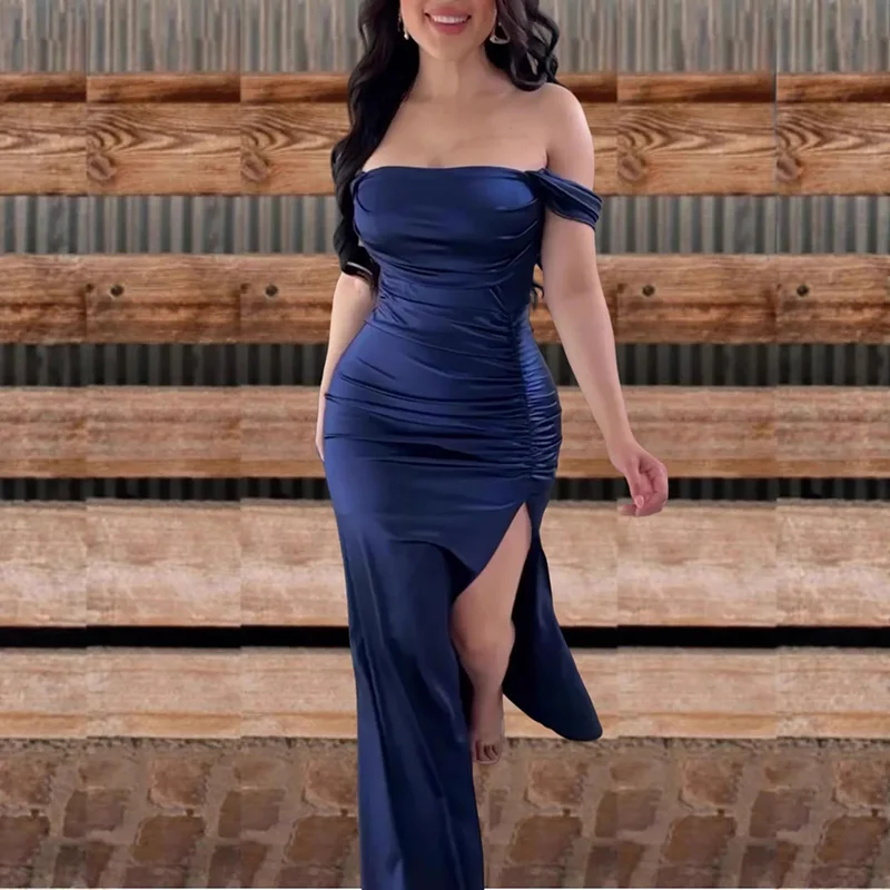 Robe de Banquet d'été Sexy, coupe basse, taille haute, mode élégante, portefeuille, hanches fendues, luxe, sans manches, ajourée, robe de soirée