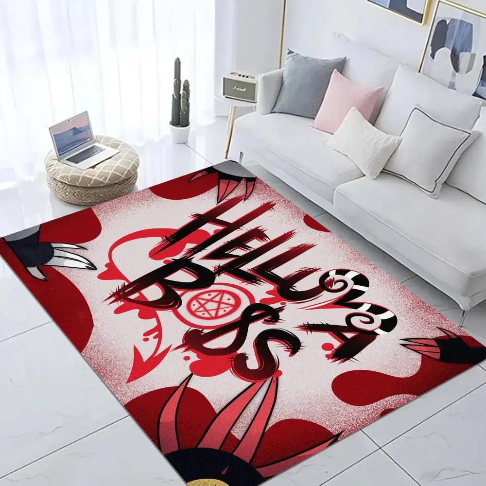 H-Helluva boss Floor Mat Entrance Door Mat Nordic Style Bedroom Living Room Doormat Home Balcony Anti-Slip Modern Home Decor
