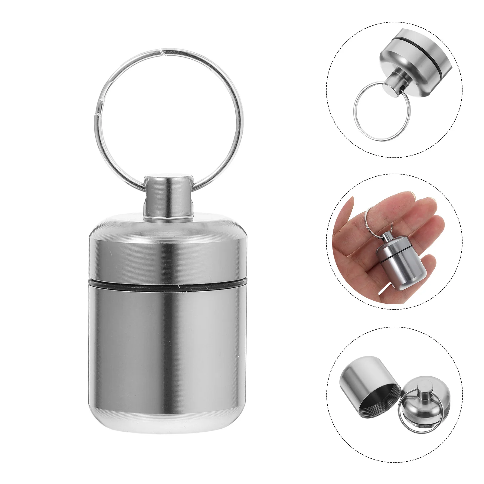 Earbud Box Earplugs Storage Case with Keychain Metal Waterproof Carrying Aluminum Alloy Container Small