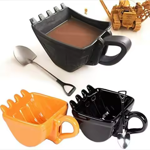 330ml Funny Mugs Excavator Bucket Model Coffee Mug For Coffee Best Gift Cake Cup
