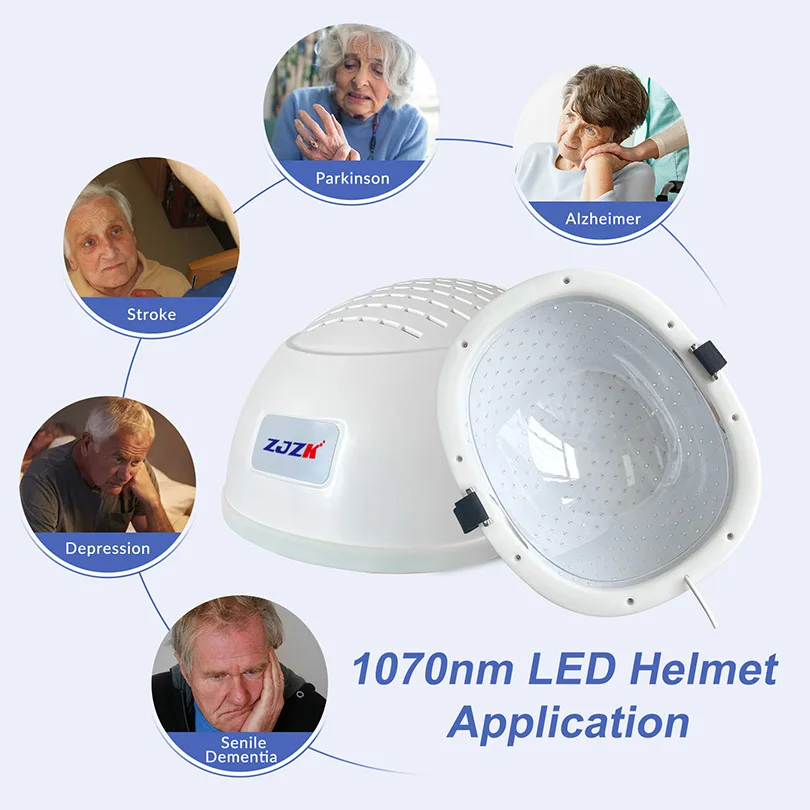 New Treatments for Depression Brain Stimulator LED 1070nm Light Therapy Helmet Massage for Alzheimer Dementia Parkinson Cure