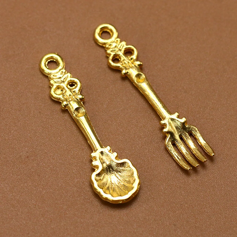 

50Pcs Spoon Shaped Alloy Pendant Charms DIY Necklace Bracelet Earrings Jewelry Craft Making Accessories for Gift