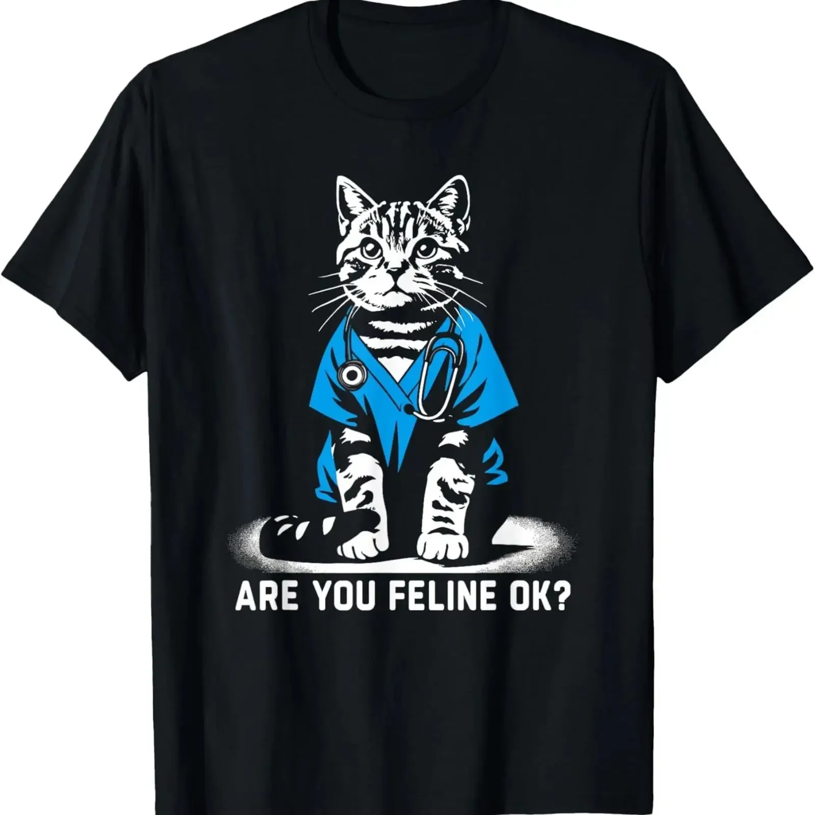Retro Cat Nurse s Week Funny T Shirt vintage Washed designer clothes streetwear Unisex Top For Everyday Wear Breathable Soft