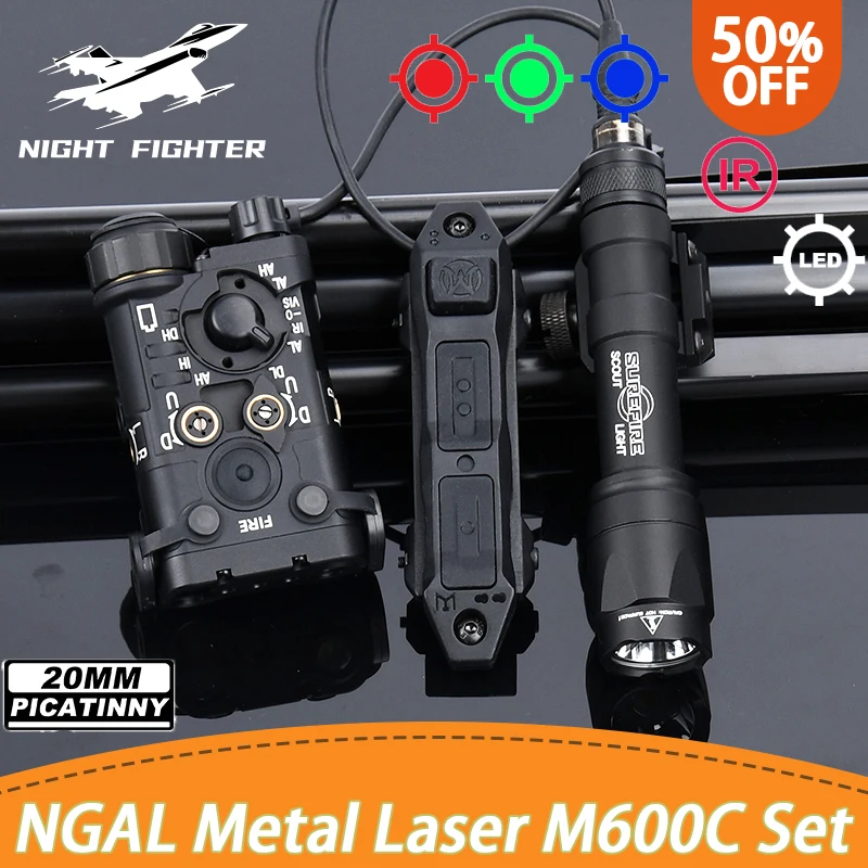 

Tactical Metal NGAL Red Dot Green Blue Indicator Surefir M300A M600C Dual Function Switch Fit 20mm Rail Airsoft Hunting Laser