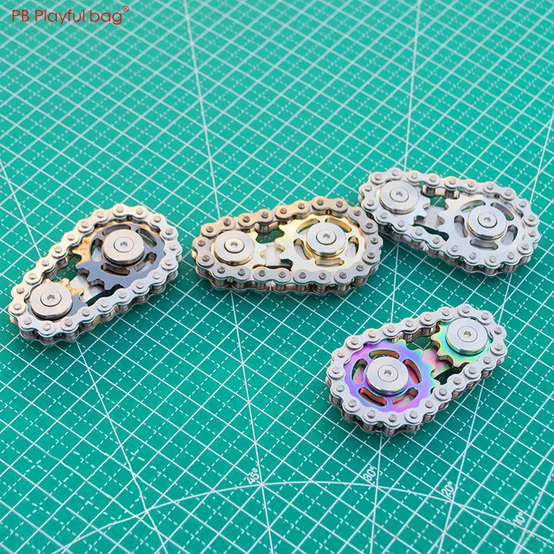 Metal Sprockets Chains Spinning gyro Decompress toy EDC Chain Fidget toys Leisure Portable Fingertip toy TS03