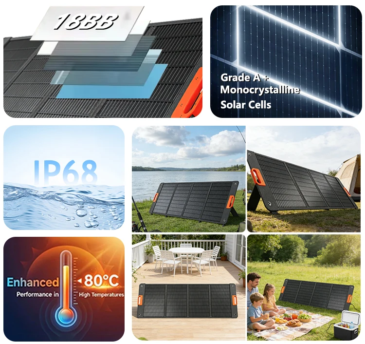200W Faltbare Solarmodule 100W Zelle Tragbares 420W Solar-Ladepanel Komplettset für Outdoor-Tourismus Camping Powerstation – Detail 2