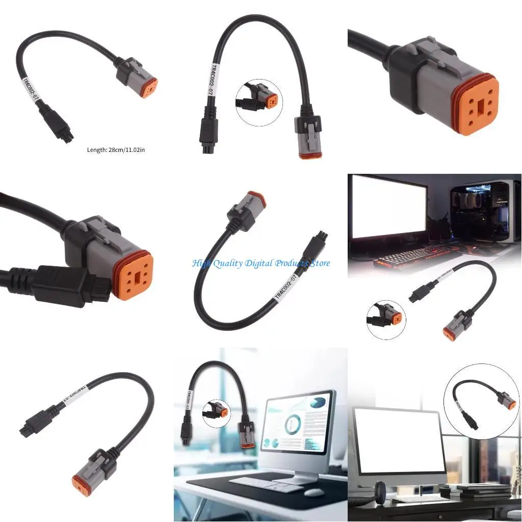 

U2JE Durable Connection Cable Cord 2x3Pin to Deutsch 6P Davidson 6pin Wire