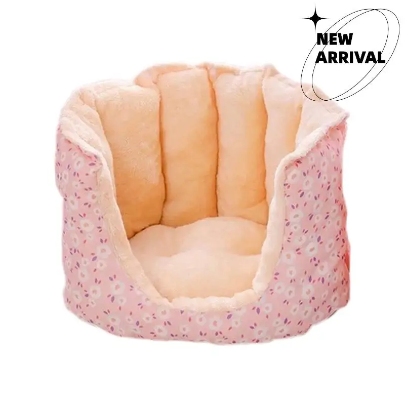 Y50A-Pet Supplies For Winter Bed Cats Cartoon Kitten Warm Accessories Plush Bed Goods House Accessory Basket Dog Puppy - Image 4