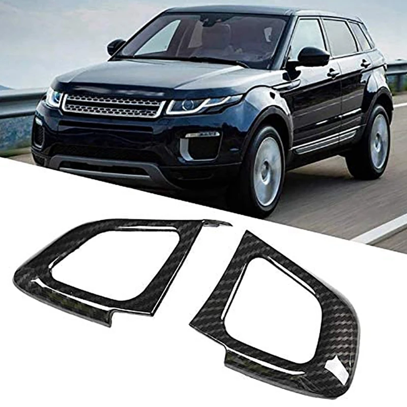 2Pcs Carbon Fiber Car Steering Wheel Control Frame Trim For Range Rover Evoque 2012-2017 Car Accessories