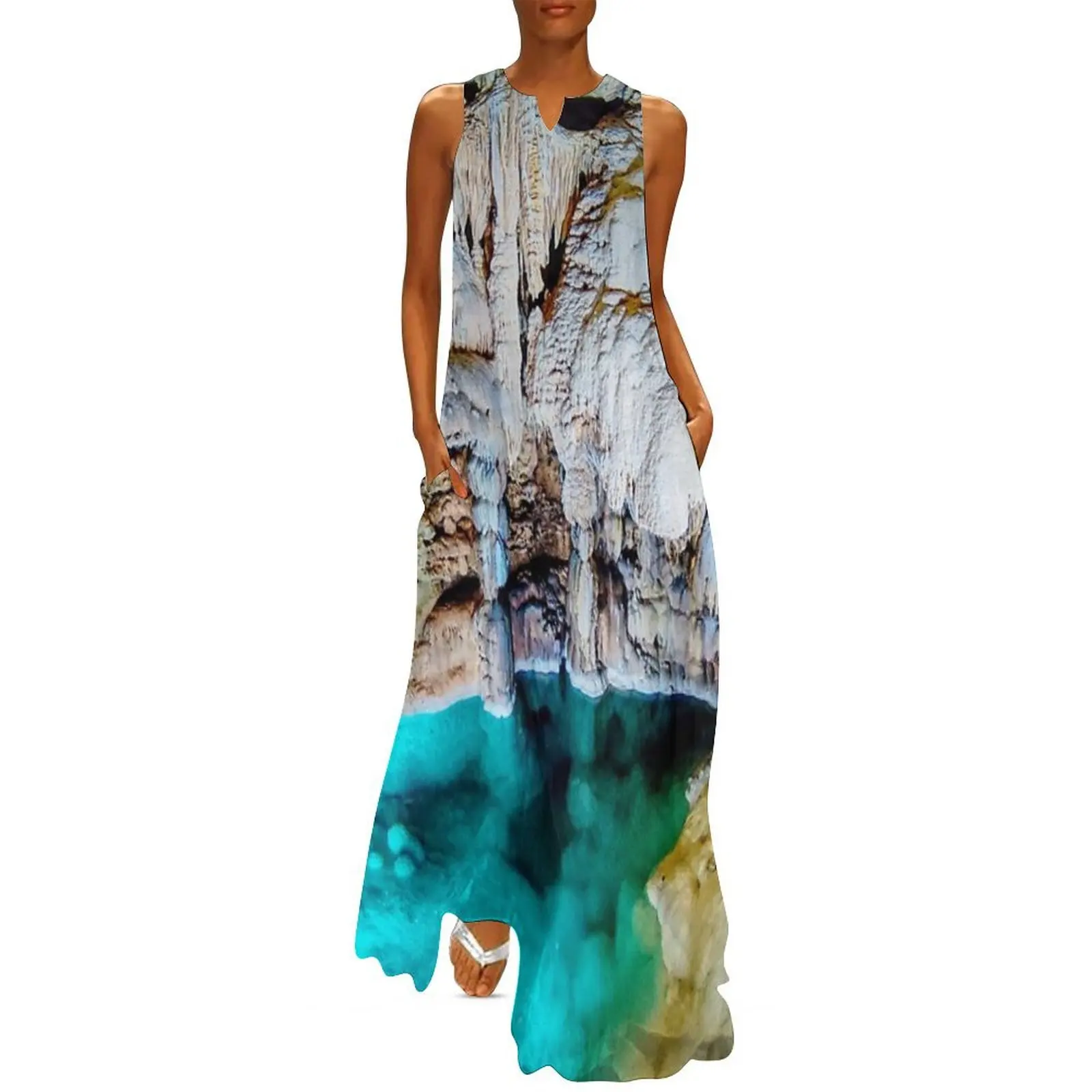 

Cave Blue Water Long Dress summer women's suit women's clothing korea stylish elegant women's dresses sale dresses summer